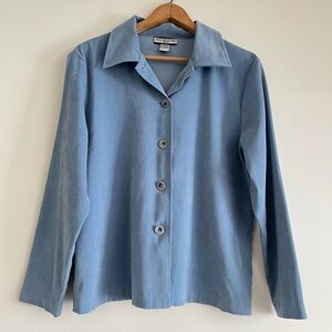 Vintage blue faux suede button up, Notations, size L